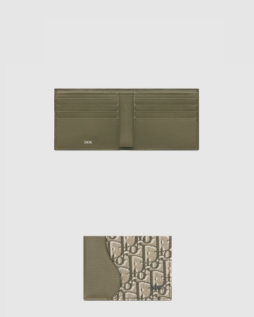 [DIOR-디올]반지갑 새들 2단 지갑 오블리크 자카드 2ADBH
