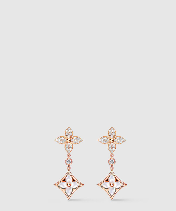 [LOUIS VUITTON-루이비통]컬러 블라썸 더블 스타 롱 귀걸이 Q06489