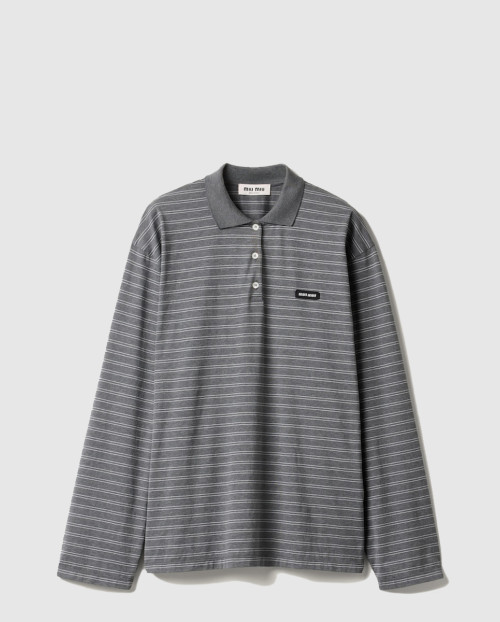 [MIUMIU-미우미우]코튼 저지 폴로 셔츠 MJL015