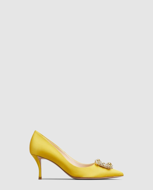 [ROGER VIVIER-로저비비에]플라워 스트라스 새틴 슈즈 4141