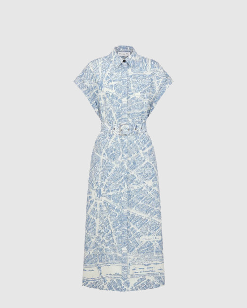 [DIOR-디올]벨트 미디 셔츠 드레스 557R7