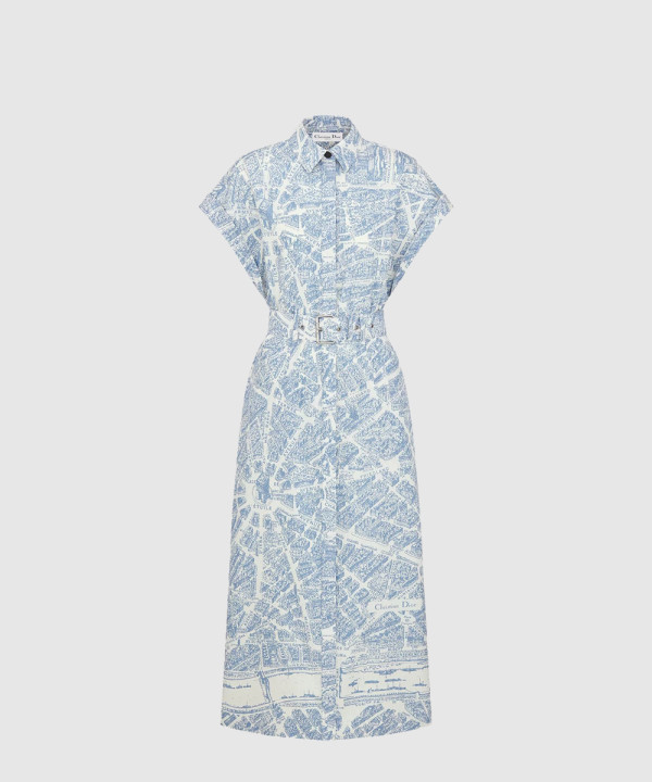 [DIOR-디올]벨트 미디 셔츠 드레스 557R7