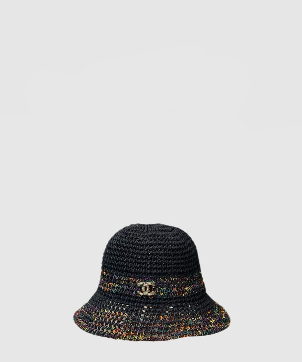 [CHANEL-샤넬]홀로우 밀짚 벙거지 왕골모자 AA4675