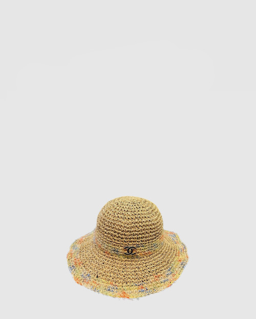 [CHANEL-샤넬]홀로우 밀짚 벙거지 왕골모자 AA7751