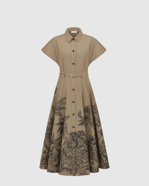 [DIOR-디올]Dioriviera 벨트 미디 셔츠 드레스 547D4