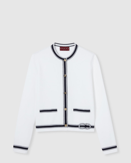 [GUCCI-구찌]인타르시아가 있는 코튼 스티치 가디건 ‎835904