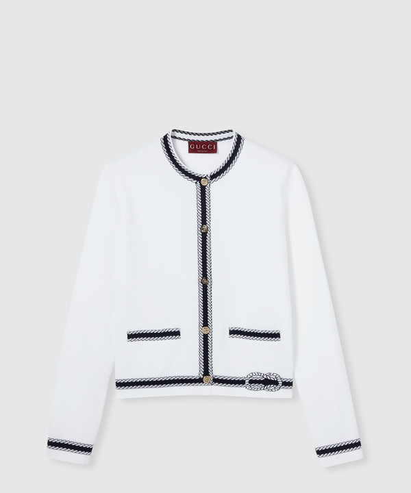 [GUCCI-구찌]인타르시아가 있는 코튼 스티치 가디건 ‎835904