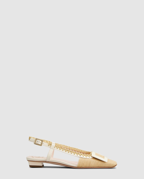 [ROGER VIVIER-로저비비에]캔버스 슬링백 발레 플랫 0074