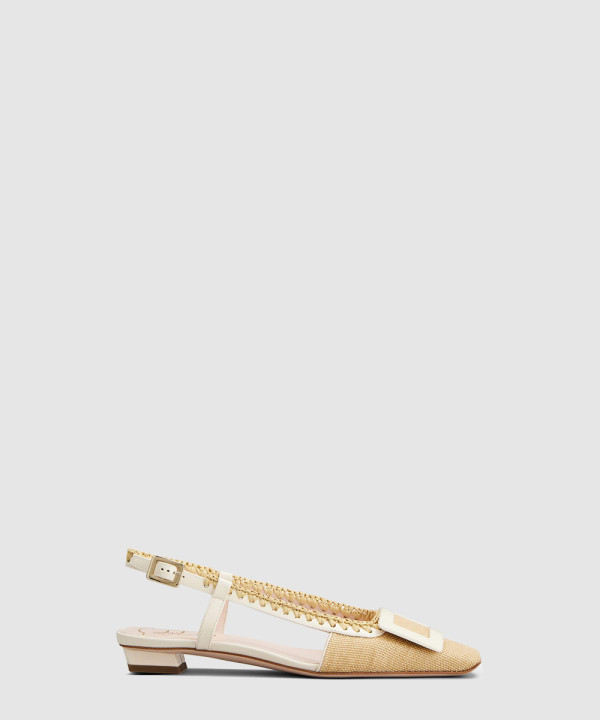 [ROGER VIVIER-로저비비에]캔버스 슬링백 발레 플랫 0074