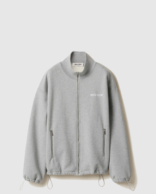 [MIUMIU-미우미우]코튼 프리스 지퍼 스웨트셔츠 MJL042