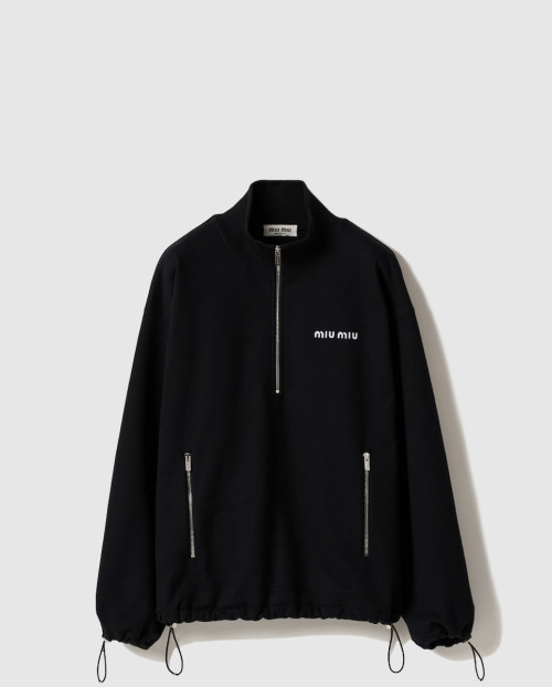 [MIUMIU-미우미우]코튼 플리스 지퍼 스웨트셔츠 MJL043