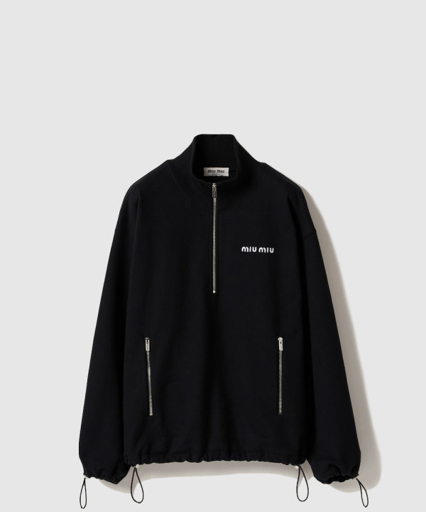 [MIUMIU-미우미우]코튼 플리스 지퍼 스웨트셔츠 MJL043