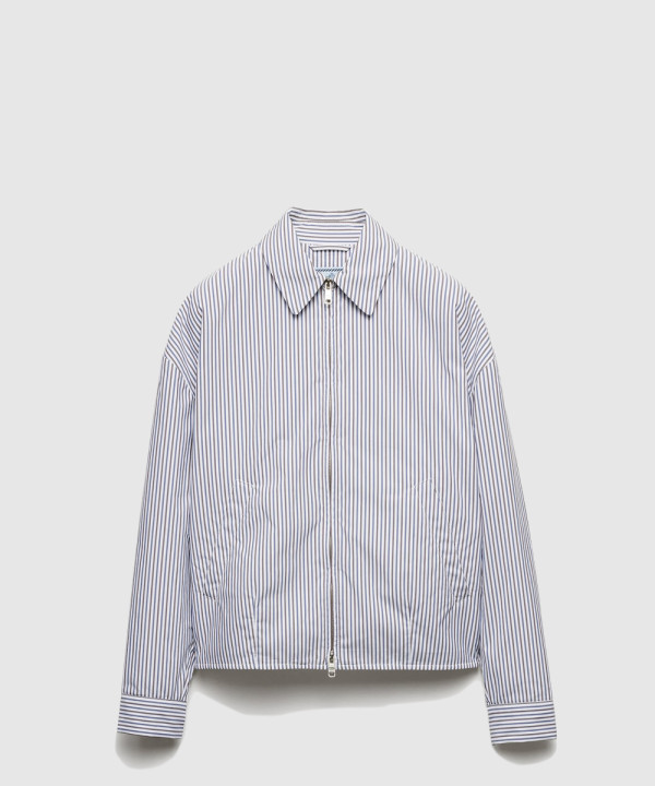 [PRADA-프라다]스트라이프 포플린 블루존 재킷 29X246