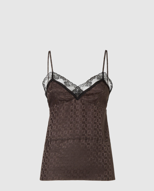 [FENDI-펜디]자카드 FF 멀버리 실크 탑 FS9753