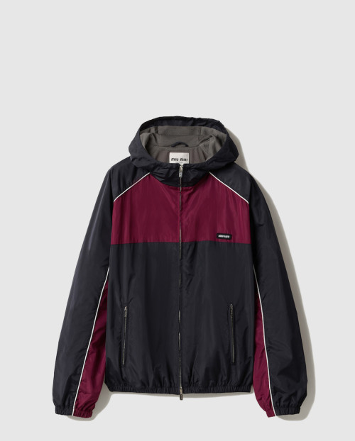 [MIUMIU-미우미우]테크니컬 실크 지퍼 블루종 재킷 ML1220