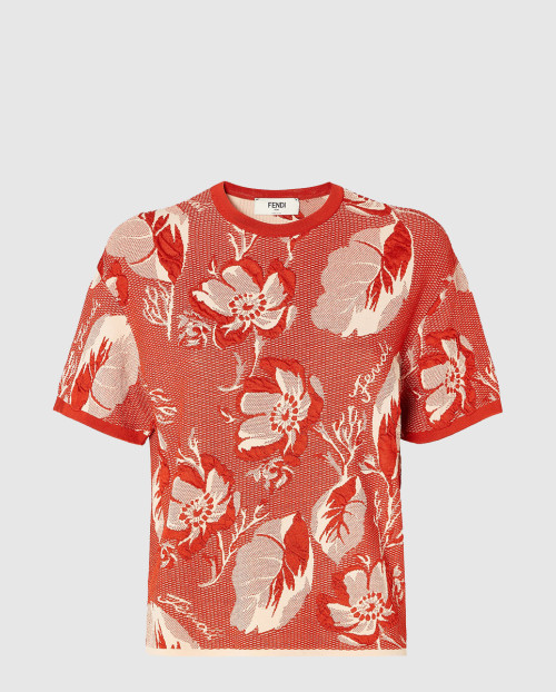 [FENDI-펜디]비스코스 자카드 티셔츠 FZXD52