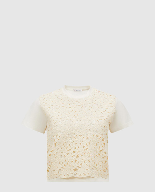 [MONCLER-몽클레어]마크라메 코튼 티셔츠