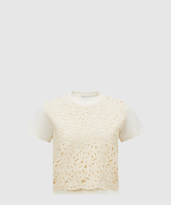[MONCLER-몽클레어]마크라메 코튼 티셔츠