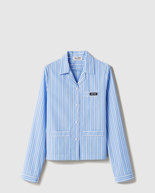 [MIUMIU-미우미우]스트라이프 포플린 파자마 셔츠 MK1888