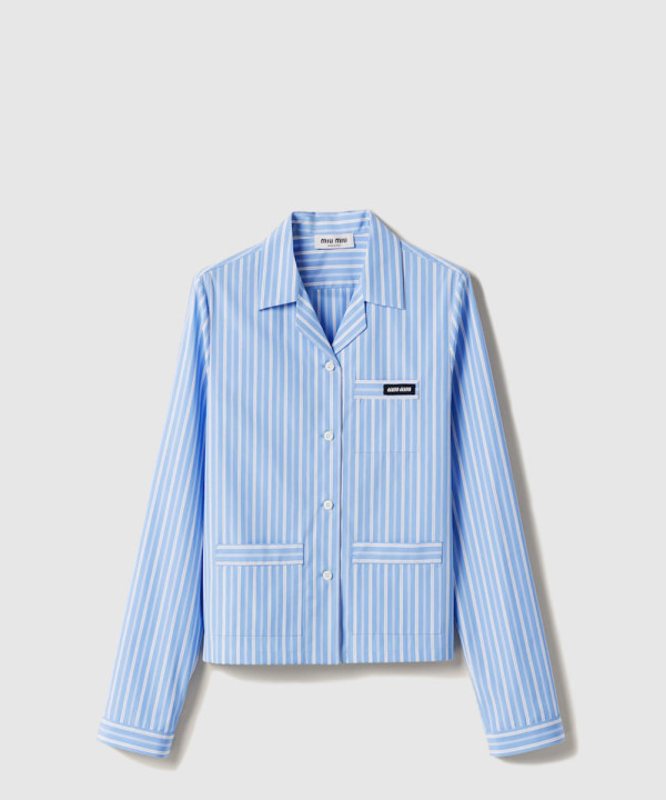 [MIUMIU-미우미우]스트라이프 포플린 파자마 셔츠 MK1888