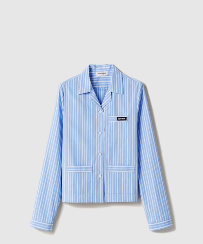 레플리카|이미테이션 miumiu-미우미우스트라이프-포플린-파자마-셔츠-mk1888