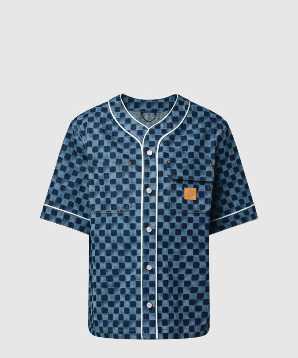 [LOUIS VUITTON-루이비통]Damier 데님 야구 셔츠 1AIMJM