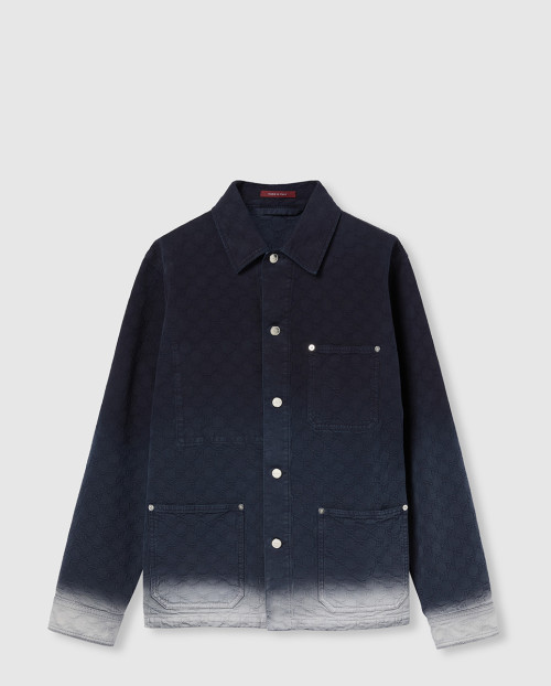 [GUCCI-구찌]블리치 GG 코튼 데님 자카드 셔츠 ‎828126