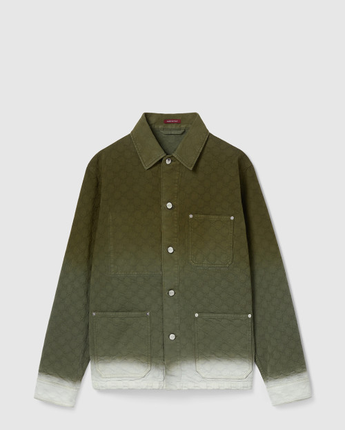 [GUCCI-구찌]블리치 GG 코튼 데님 자카드 셔츠 ‎828126