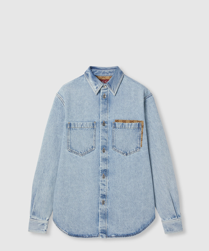 레플리카|이미테이션 gucci-구찌gg-인서트-워시드-데님-셔츠-835220