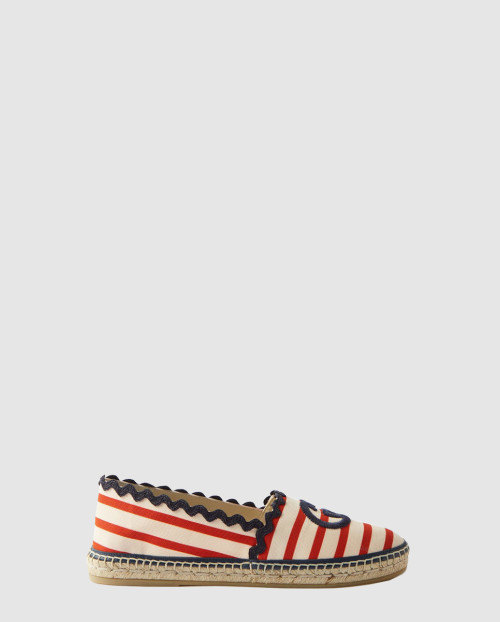 [GUCCI-구찌]스트라이프 코튼 캔버스 에스파드릴 645103