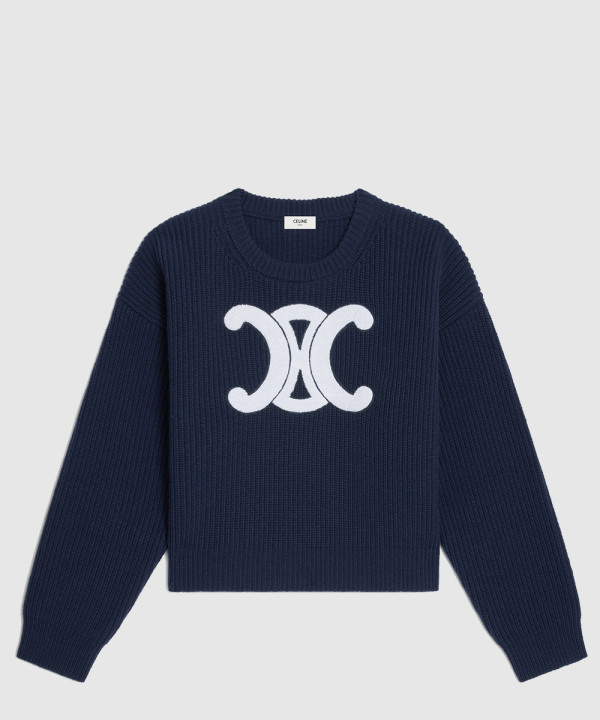[CELINE-셀린느]크루넥 스웨터 리브드 울 RY0GS4