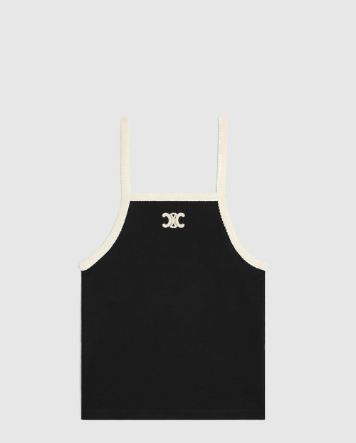 [CELINE-셀린느]TRIOMPHE 자수 코튼 저지 베스트 RX05Y6