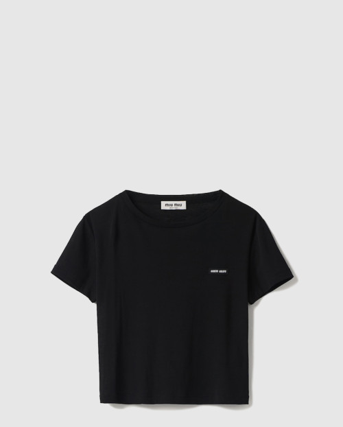 [MIUMIU-미우미우]립 조직 저지 티셔츠 MJN466
