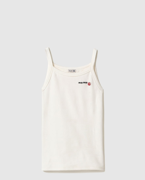 [MIUMIU-미우미우]Petit Bateau X Miu Miu 스트레치 저지 탑 MJT703