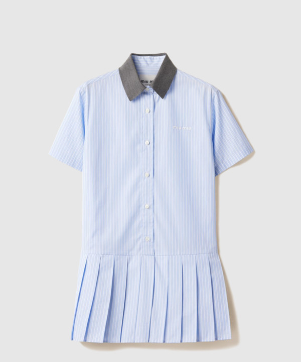 [MIUMIU-미우미우]플리츠 스트라이프 드레스 MF5399