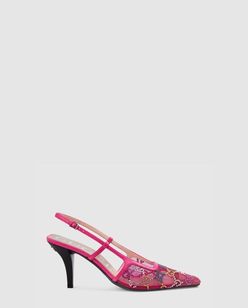 [GUCCI-구찌]크리스털 장식 메시 펌프스 751770