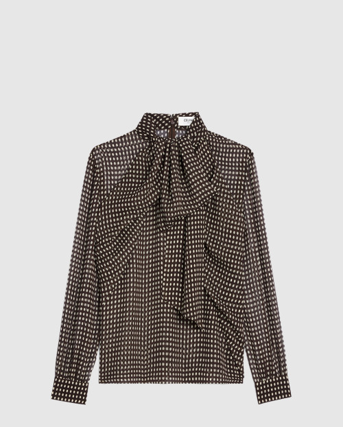 [CELINE-셀린느]라발리에르 블라우스 실크 조젯 RB01B0