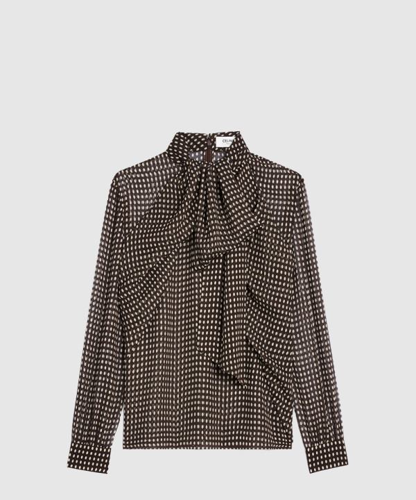 [CELINE-셀린느]라발리에르 블라우스 실크 조젯 RB01B0