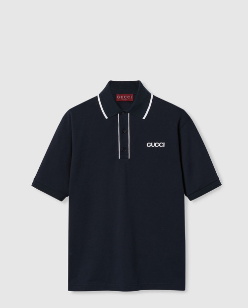 [GUCCI-구찌]자수 코튼 피케 폴로 셔츠 806250