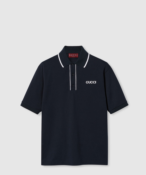 [GUCCI-구찌]자수 코튼 피케 폴로 셔츠 806250