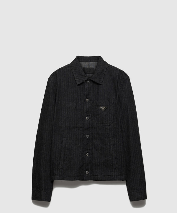[PRADA-프라다]셰브론 데님 블루종 재킷 GEB254