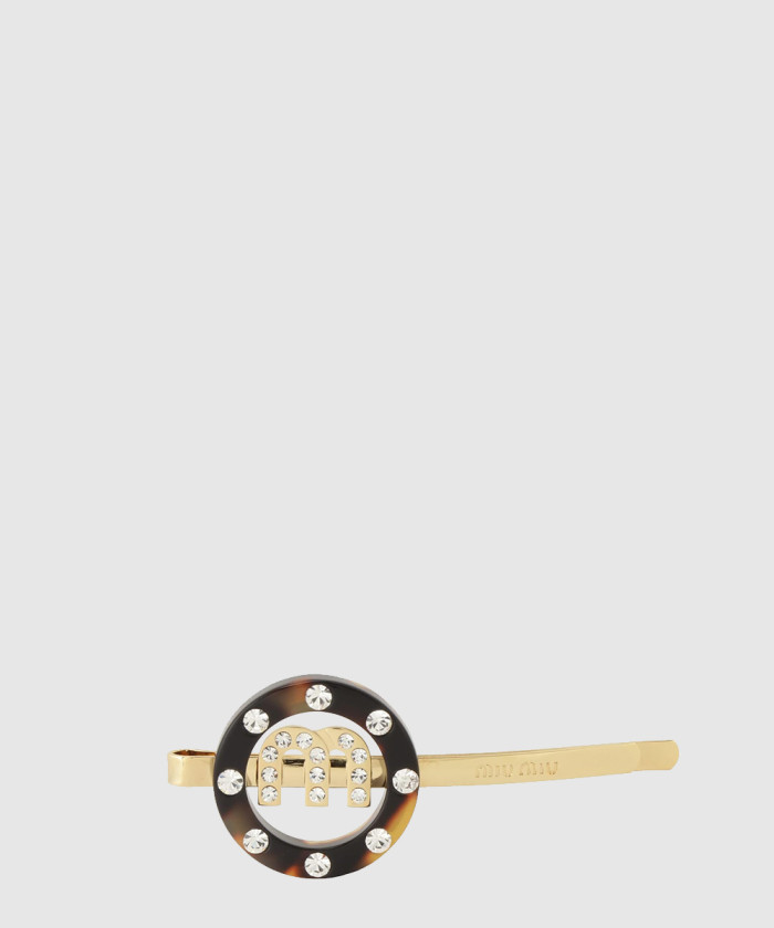 레플리카|이미테이션 miumiu-미우미우로고-장식-골드톤-헤어핀-5jf089