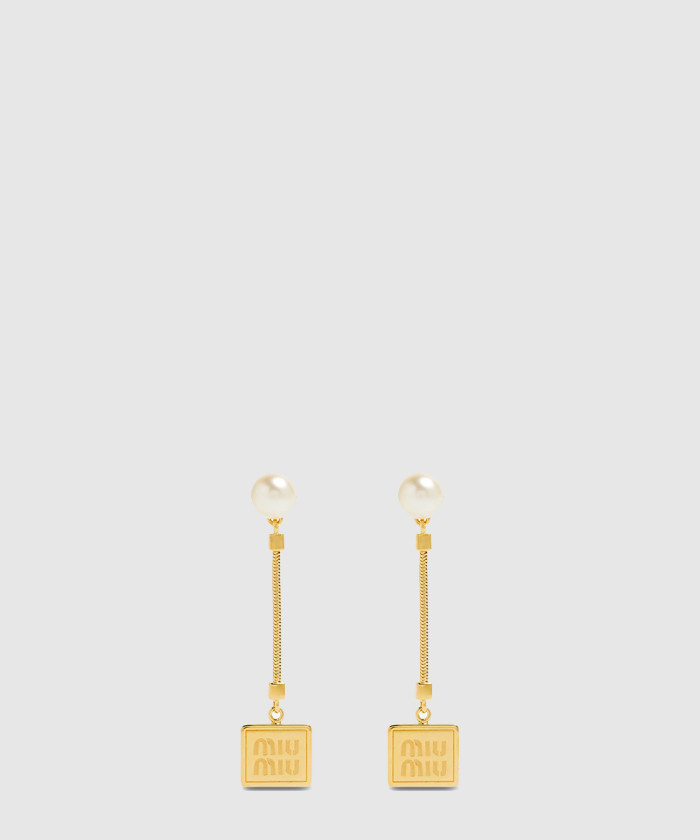 레플리카|이미테이션 miumiu-미우미우메탈-및-펄-귀걸이-5io069