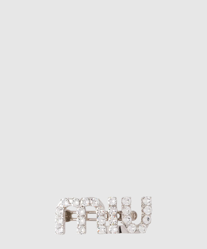 레플리카|이미테이션 miumiu-미우미우크리스털-장식-로고-헤어-핀-5jf082