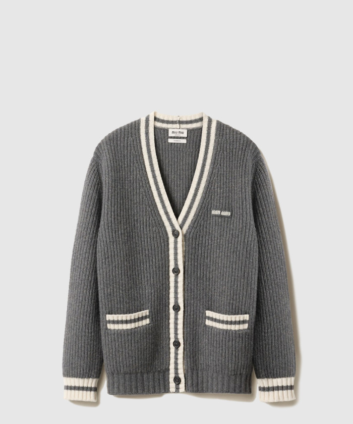 레플리카|이미테이션 miumiu-미우미우립-조직-니트-울-및-캐시미어-가디건-mmf929