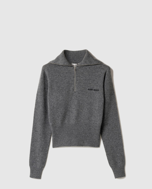 [MIUMIU-미우미우]캐시미어 하프 지퍼 스웨터 MMLB47