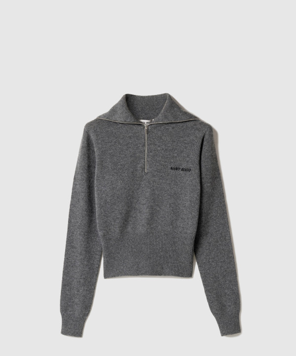 [MIUMIU-미우미우]캐시미어 하프 지퍼 스웨터 MMLB47