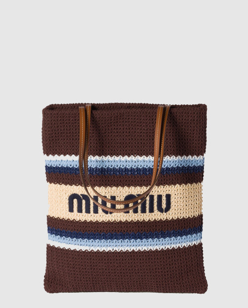 [MIUMIU-미우미우]라피아 효과의 짠 토트백 5BG248