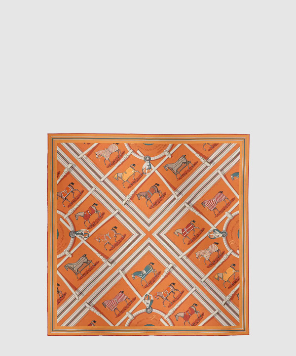 [HERMES-에르메스]Couvertures et Tenues de Jour Bandana 더블 페이스 스카프 90