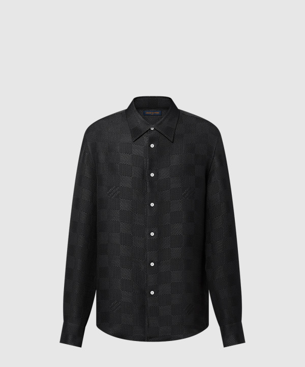 [LOUIS VUITTON-루이비통]자카드 다미에 롱 슬리브드 실크 셔츠 1AHCG9